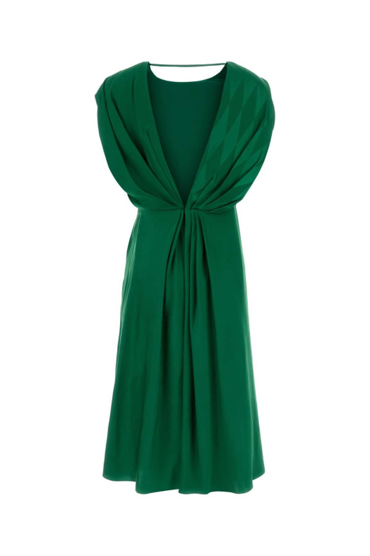 Зелёное атласное платье VERSACE (10251301A18234)