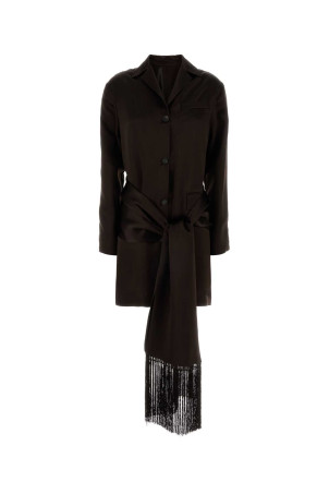 Dark brown satin blazer Yellow SALVATORE FERRAGAMO (13I206793226)