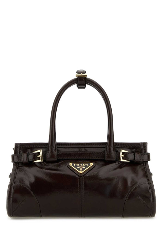 Темно-коричневая кожаная мини-сумочка Prada Bonnie от PRADA (1BA4862CYR)