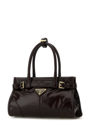 Темно-коричневая кожаная мини-сумочка Prada Bonnie от PRADA (1BA4862CYR)