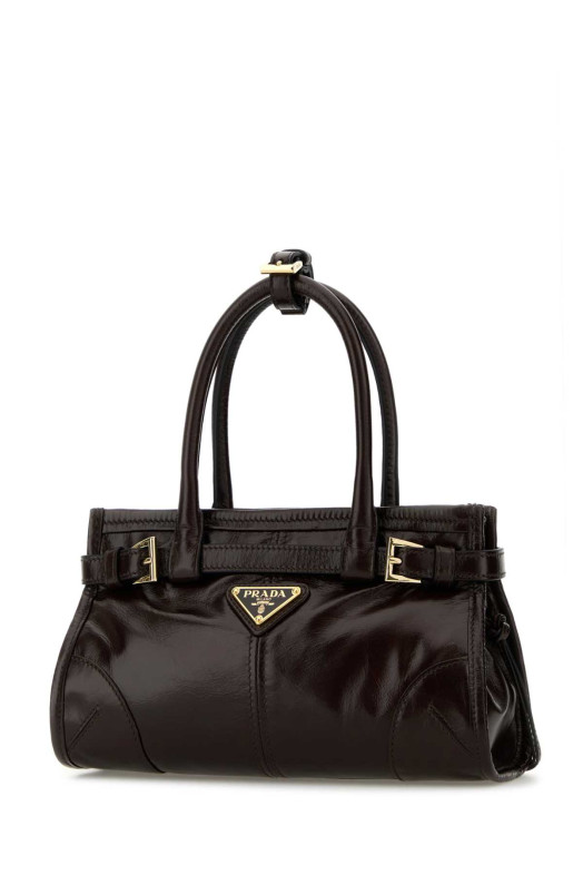 Темно-коричневая кожаная мини-сумочка Prada Bonnie от PRADA (1BA4862CYR)