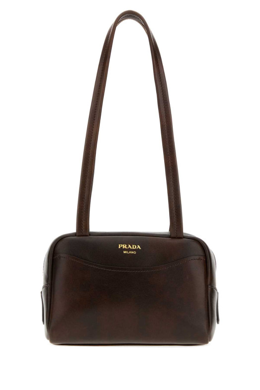 Темно-коричнева шкіряна міні-сумка через плече Prada Carry від PRADA (1BB1672ZQ6)