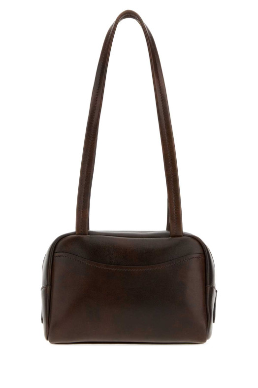 Темно-коричнева шкіряна міні-сумка через плече Prada Carry від PRADA (1BB1672ZQ6)