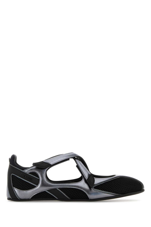 Two-tone mesh and synthetic leather Nomad ballerinas White THE ATTICO (250WSH00871MIX024AA)