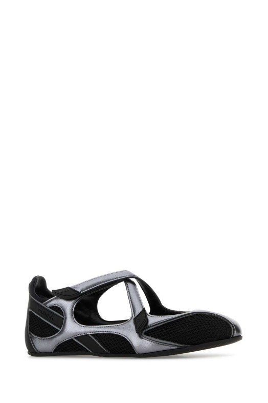 Two-tone mesh and synthetic leather Nomad ballerinas White THE ATTICO (250WSH00871MIX024AA)