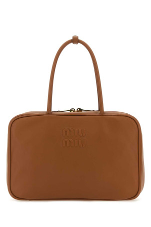 Caramel leather handbag MIU MIU (5BB117VMON2CRW)