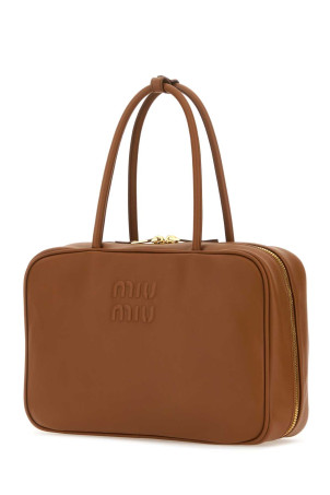 Caramel leather handbag MIU MIU (5BB117VMON2CRW)
