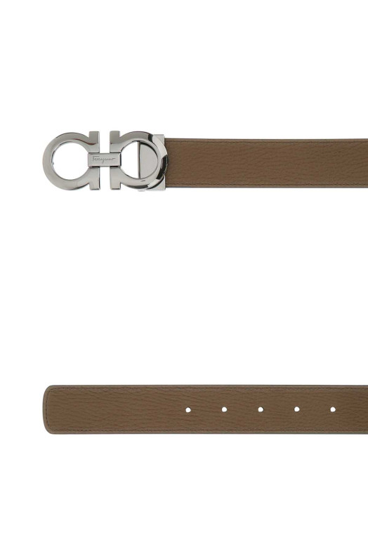 Двусторонний ремень из коричневой кожи SALVATORE FERRAGAMO (675542705614)