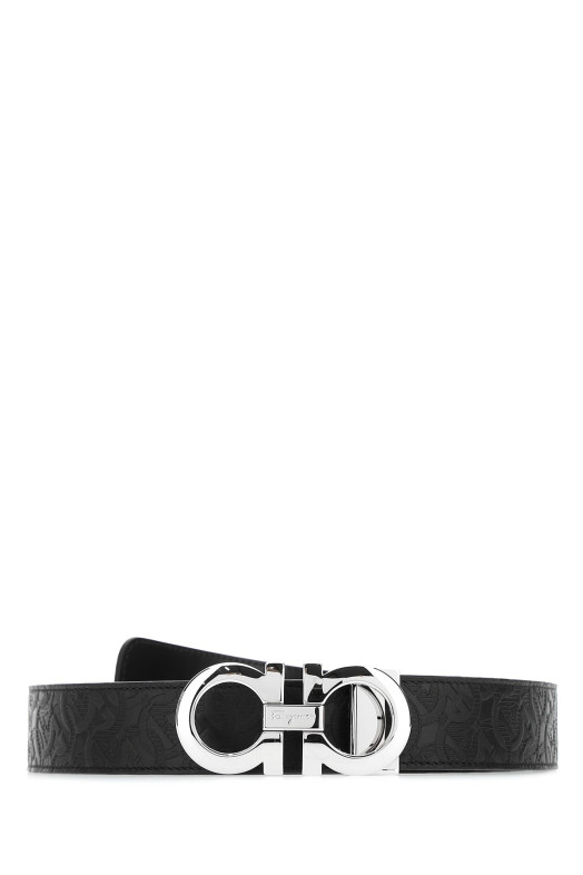 Black leather reversible belt Black SALVATORE FERRAGAMO (675542724127)
