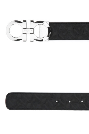 Black leather reversible belt Black SALVATORE FERRAGAMO (675542724127)