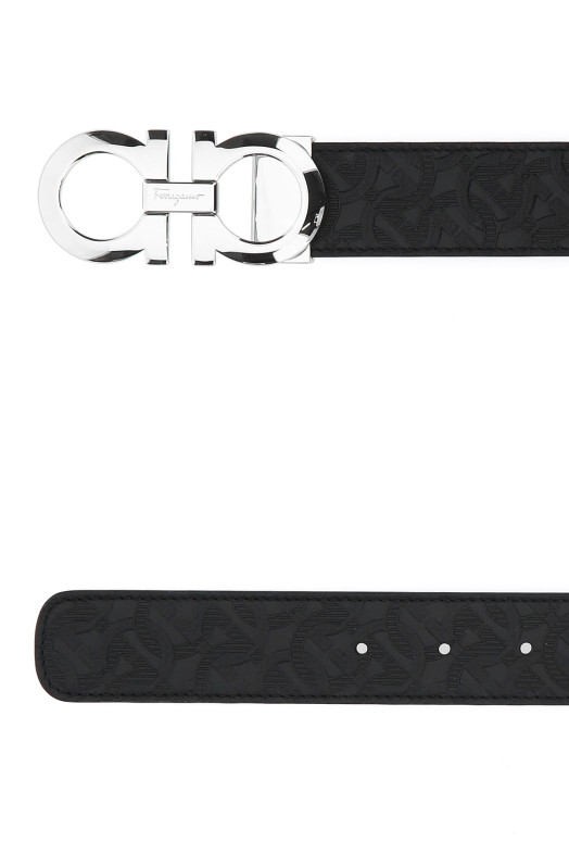 Black leather reversible belt Black SALVATORE FERRAGAMO (675542724127)
