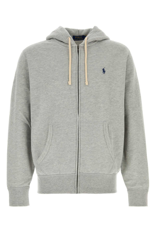 Серая хлопковая толстовка POLO RALPH LAUREN (710813297)