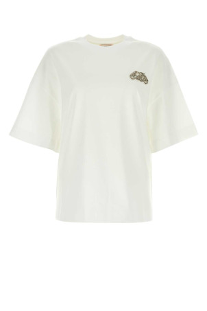 White cotton oversize t-shirt ALEXANDER MCQUEEN (781546QLAC5)