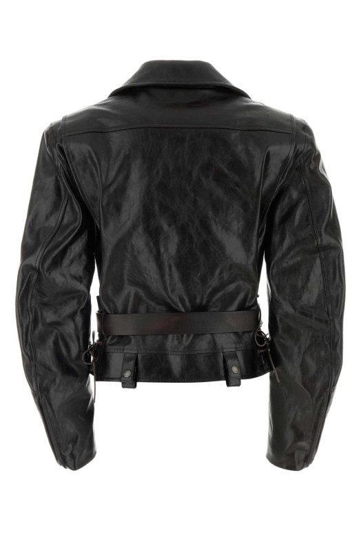 Black leather jacket SAINT LAURENT (865713YCVG2)