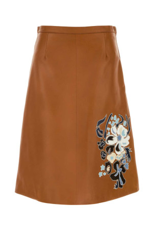 Caramel leather skirt MARNI (GOMX0840SUULA767)