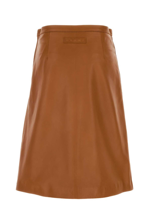 Caramel leather skirt MARNI (GOMX0840SUULA767)