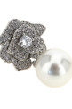 'Mini Crystal Flower Pearl' earrings Silver