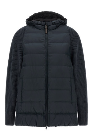 'Shiny Zipper Pull' down jacket Blue