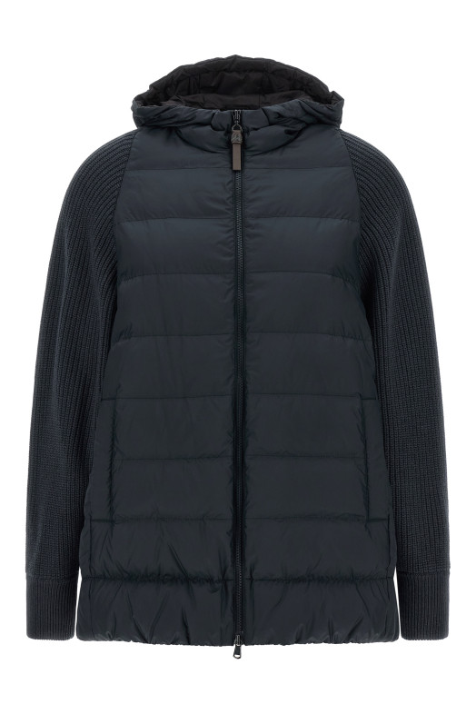 'Shiny Zipper Pull' down jacket Blue