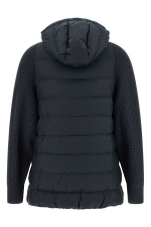'Shiny Zipper Pull' down jacket Blue