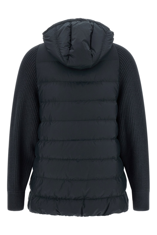 'Shiny Zipper Pull' down jacket Blue