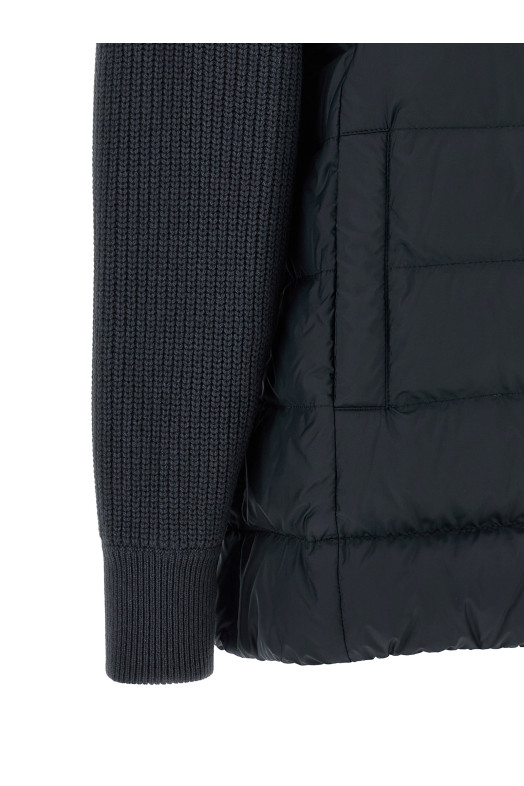 'Shiny Zipper Pull' down jacket Blue