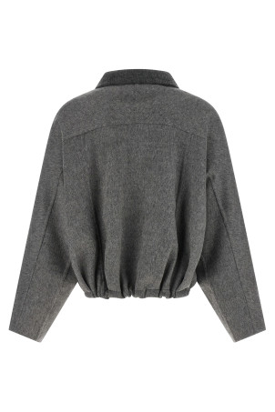 'Shiny Zipper Pull' jacket Gray
