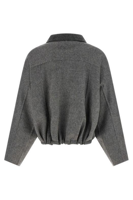 'Shiny Zipper Pull' jacket Gray