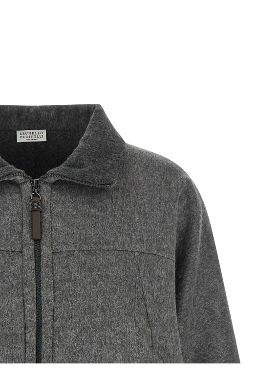 'Shiny Zipper Pull' jacket Gray