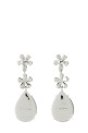 'Crystal Flower Tiered' earrings Silver