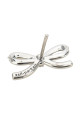 'Crystal Bow Pearl Back' earrings Silver