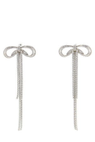 'Double Crystal Bow' earrings Silver