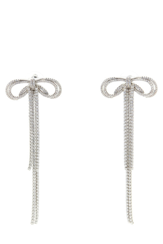 'Double Crystal Bow' earrings Silver