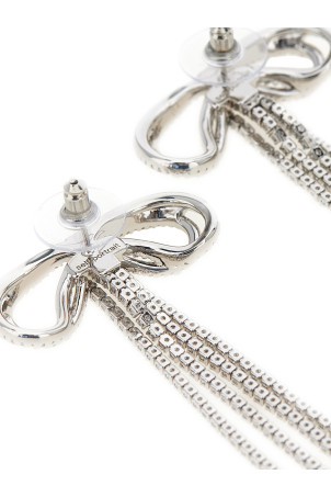 'Double Crystal Bow' earrings Silver