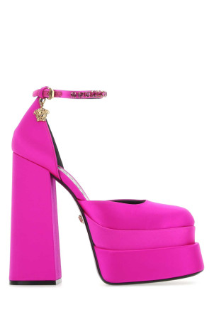 Fuchsia satin Medusa Aevitas pumps VERSACE (1002005DRA67)