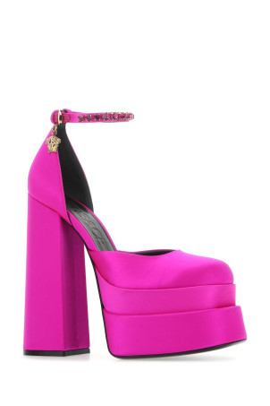 Fuchsia satin Medusa Aevitas pumps VERSACE (1002005DRA67)