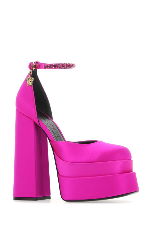 Fuchsia satin Medusa Aevitas pumps VERSACE (1002005DRA67)