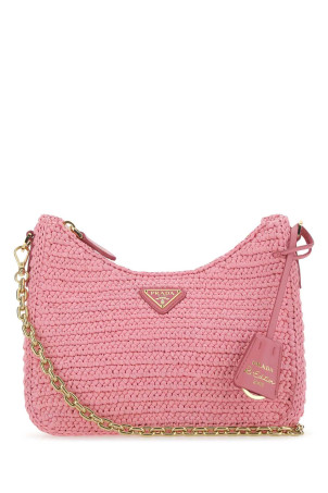 Рожева сумка через плече з рафії, перевидання 2005 року, PRADA (1BH204VV9L2A2T)