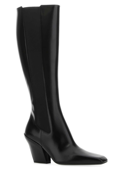 Черные кожаные сапоги PRADA (1W984MFA075055)