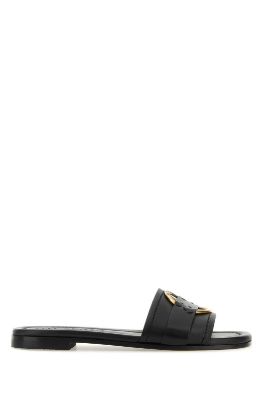 Black leather Bell slippers Black MONCLER (4C00160M4097)