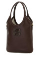 Brown leather shopping bag MIU MIU (5BA281VOLN2CRW)