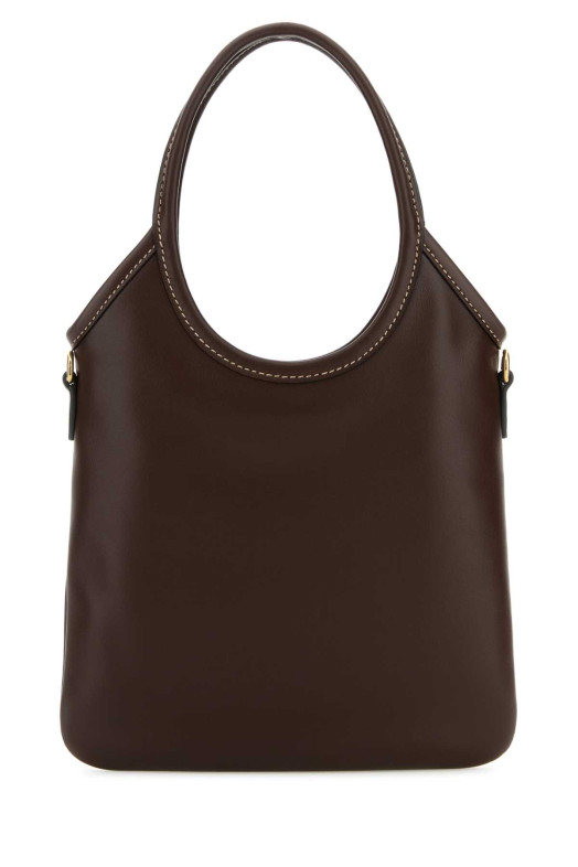Brown leather shopping bag MIU MIU (5BA281VOLN2CRW)