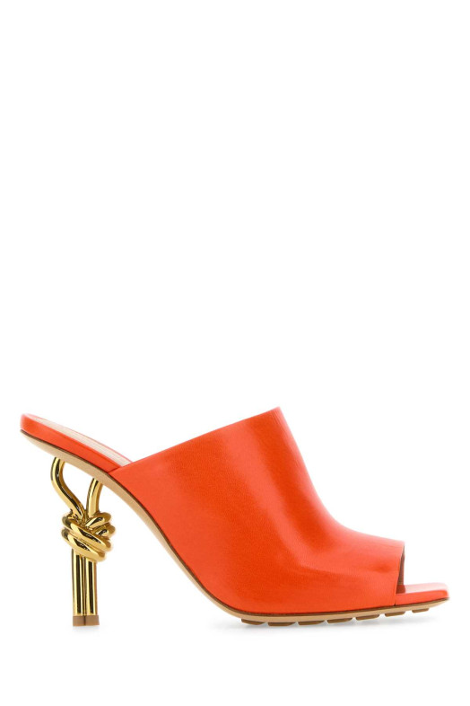 Orange nappa leather Knot mules BOTTEGA VENETA (788376VBSF0)