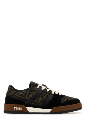 Embroidered canvas, leather and rubber Match sneakers FENDI (7E1688AQ6I)