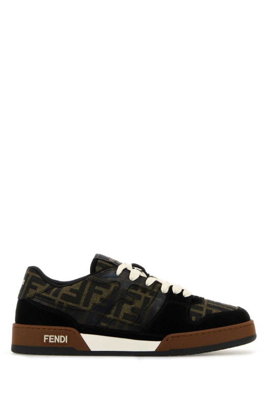 Embroidered canvas, leather and rubber Match sneakers FENDI (7E1688AQ6I)