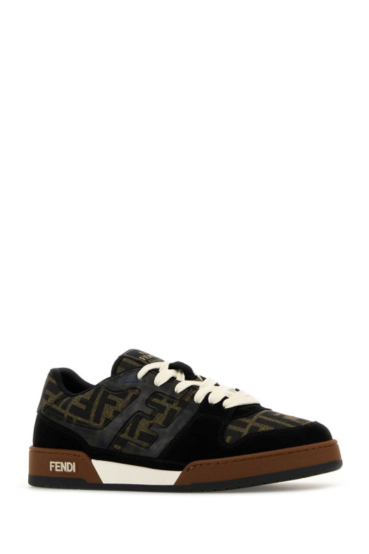 Embroidered canvas, leather and rubber Match sneakers FENDI (7E1688AQ6I)