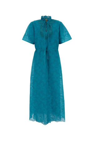 Turquoise lace dress VALENTINO GARAVANI (8B3VAJK5A4G)
