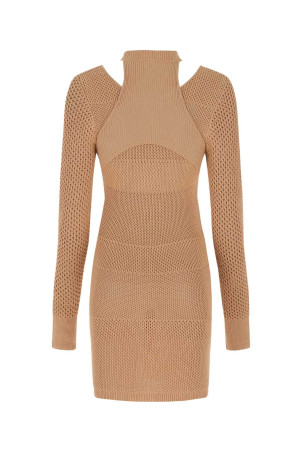 Biscuit mesh mini dress ANDREA ADAMO (ADSS22DR06031476)