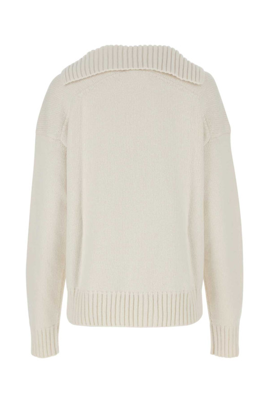 Свитер оверсайз из смеси кашемира цвета слоновой кости, бежевый, JIL SANDER (J01GP0105J13203)
