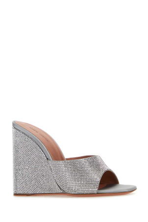 Embellished satin Lupita mules AMINA MUADDI (LUPITACRYWESATIN)
